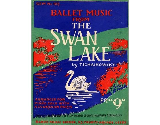 4443 | Ballet Music from the Swan Lake - Arranged for Piano Solo with Accordion Parts - Gem Series No. 103