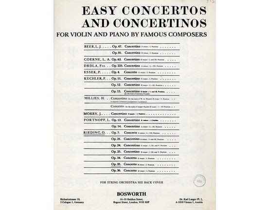4445 | Concerto in E Minor - Op. 7 - For violin and piano with seperate violin part