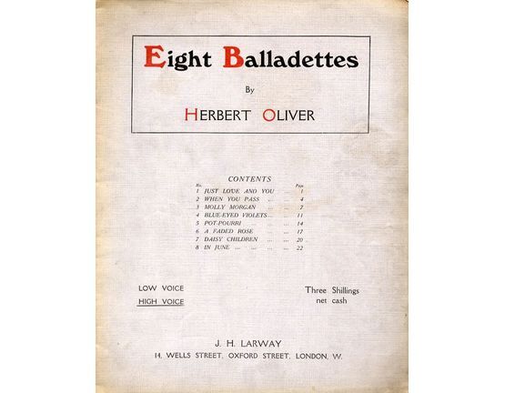 4469 | Eight Balladettes - For High Voice