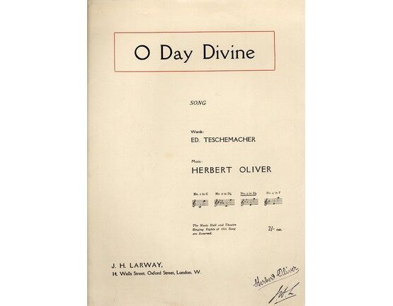 4469 | O Day Divine - Song - In the key of D flat major