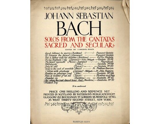 4504 | J. S. Bach - Ah! When the Last Dread Hour - Recitative for Baritone - Cantata No. 70