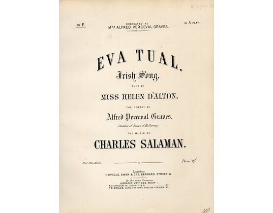 4558 | Eva Tual - Irish Song - In the Key of F Major - For Low Voice - Sung by Miss Helen D'Alton