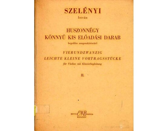 4561 | Szelenyi Istvan - 24 Easy Little Concert Pieces for Violin with Piano accompaniment - Book 2, No.'s 13 to 24