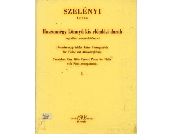 4561 | Szelenyi Istvan - 24 Easy Little Concert Pieces for Violin with Piano accompaniment - Book 1, No.'s 1 to 12