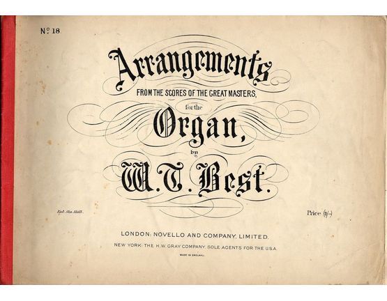 4582 | Arrangements from the scores of the great masters - For the organ - No. 18