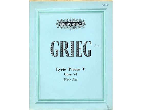 4582 | Lyric Pieces V - Op. 54 - Piano Solo - Novello Edition