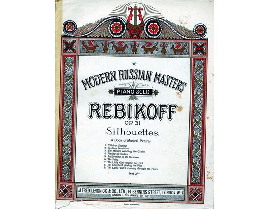 4585 | Silhouettes - A Book of Musical Pictures for Piano Solo - Op. 31 - Modern Russian Masters Series