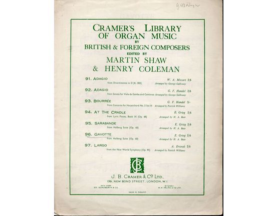459 | Gavotte - From Cramer's Library of Organ Music by British and Foreign Composers