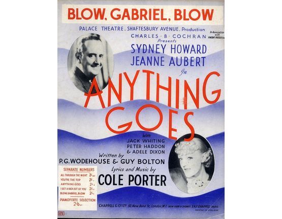 4594 | Blow, Gabriel, Blow - Song from 'Anything Goes' - Palace Theatre, Shaftesbury Avenue Production