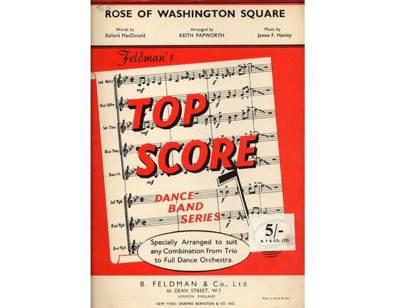 4603 | Rose of Washington Square - Top Score Dance Band Series - Specially Arranged by Keith Papworth to suit any Combination from Trio to Full Dance Orchest