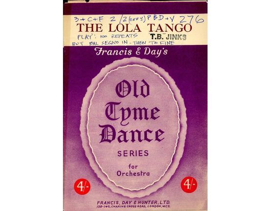 4614 | The Lola Tango - Old Tyme Dance Series for Orchestra - Arrangement For Small Dance Band