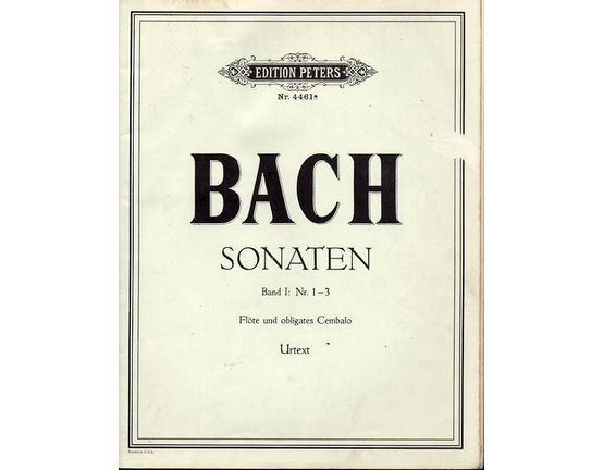 4616 | Bach Sonaten - Band l -  Nr. 1 - 3 for Flute (or Violin) and Cembalo - Urtext Editions Peters Nr. 4461a