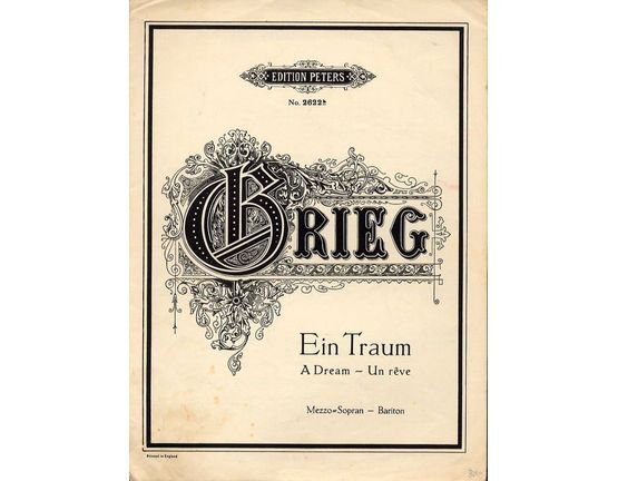 4616 | Ein Traum (A Dream) - Edition Peters No. 2622b - Mezzo Sopran - Bariton