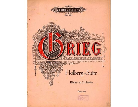 4616 | Holberg Suite - Opus 40 - Edition Peters No. 2152