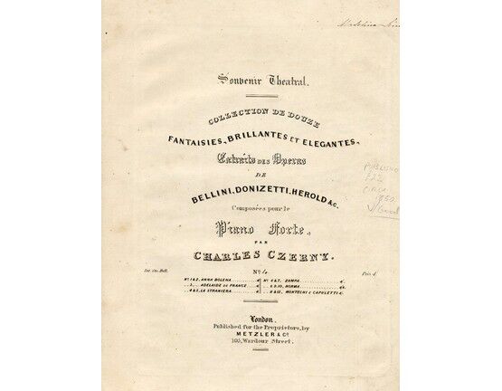 4640 | No. 4  - Fantasia from La Straniera for piano from collection of de douze Fantaises, Brillantes et Elegantes