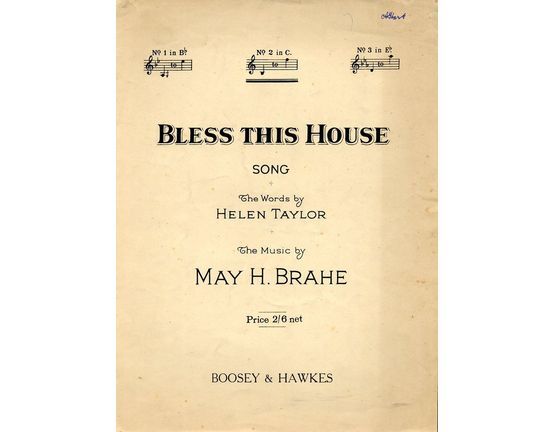 4656 | Bless This House - Key of C major for medium voice