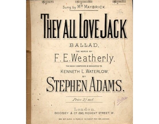 4656 | They all Love Jack -  Ballad in the key of F major for High voice