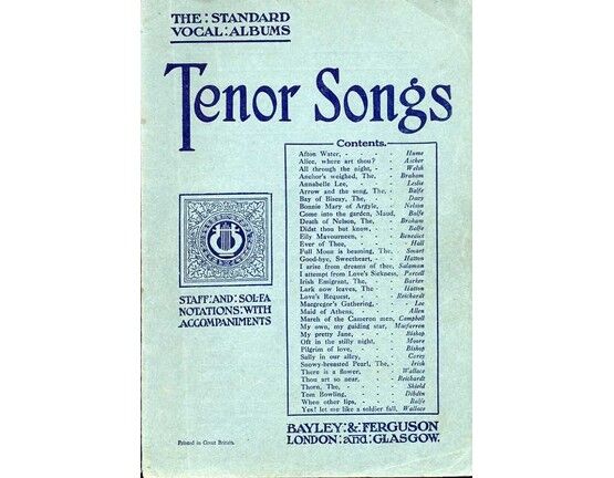 466 | Tenor Songs - Standard Vocal Albums - Staff & Sol Fa notations with accompaniments