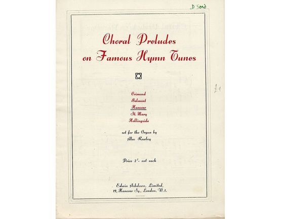 4672 | Choral Preludes on Famous Hymn Tunes -  Prelude on Hanover