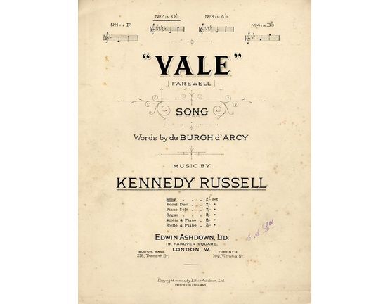 4672 | Vale (Farewell) - Song - In the key of G flat major