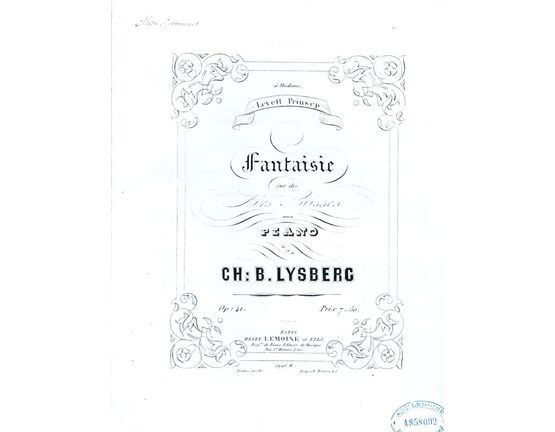 4676 | Fantaisie sur des Airs Suisses - Op. 41 - For Piano
