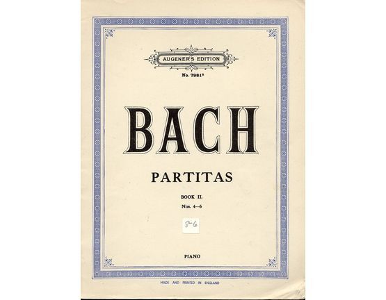 4696 | Bach Partitas -  Book II, Nos. 4 to 6 - Augeners Edition No. 7981b