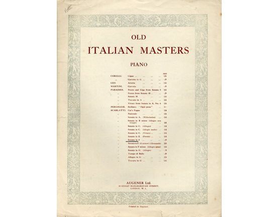 4696 | Sonata in F - Old Italian Masters for Piano Series