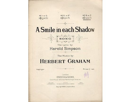 4702 | A Smile in each shadow - Song - In the key of F major for high voice