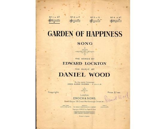4702 | Garden of Happiness - Song in the key of E flat major for Low voice