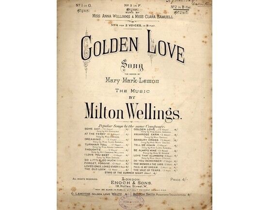 4702 | Golden Love - Song in B flat Major for High Voice