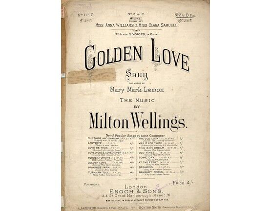 4702 | Golden Love - Song in the key of B flat Major for High Voice