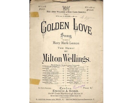 4702 | Golden Love - Song in the key of F Major for Low Voice