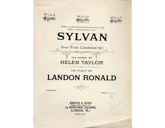 4702 | Sylvan - Song in the key of E flat major for medium voice