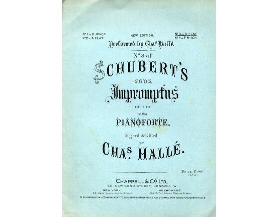 4708 | No. 3 of Schuberts pour Impromptus for the pianoforte in B flat. Op. 142