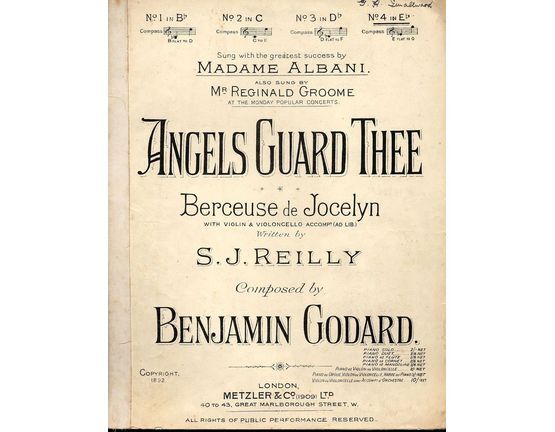 4714 | Angels Guard Thee - Performed by  Madame Albani and Mr Reginald Groome - Key of E flat major for high voice
