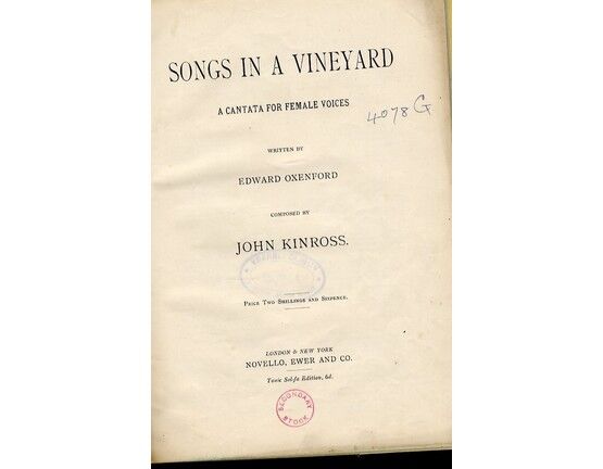 4716 | Songs in a Vineyard - A Cantata for Female Voices - Vocal Score with Piano Accompaniment