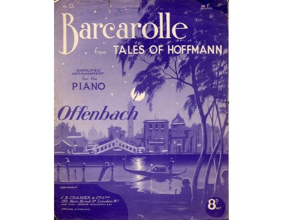 472 | Barcarolle  - From The Tales of Hoffmann - For piano