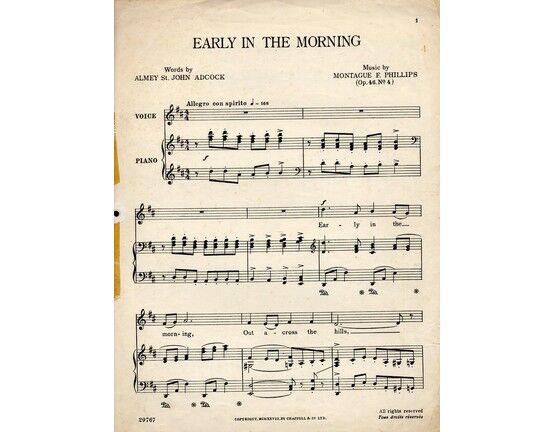 4727 | Early in the Morning - Op. 46 No.4 - Song in the Key of F major - for Medium Voice