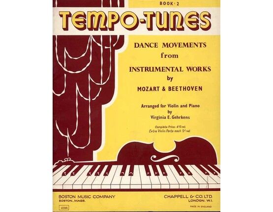 4727 | Tempo Tunes - Dance Movements from Instrumental Works by Mozart and Beethoven - Arranged for One to Four Violins and Piano - Book 2