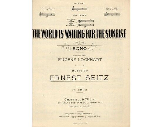 4727 | The World Is Waiting for the Sunrise - Key of E flat major for High voice