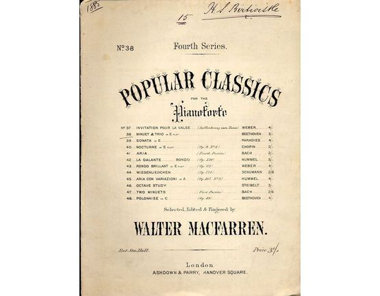 4754 | Minuet and Trio in E flat - Popular Classics for the Pianoforte Fourth Series, Series No. 38
