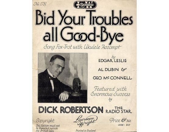 48 | Bid Your Troubles All Good Bye - Song  Foxtrot with Ukulele Accompaniment - Featuring Dick Robertson
