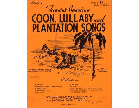 4835 | Famous American Coon, Lullaby and Plantation Songs - Book 2