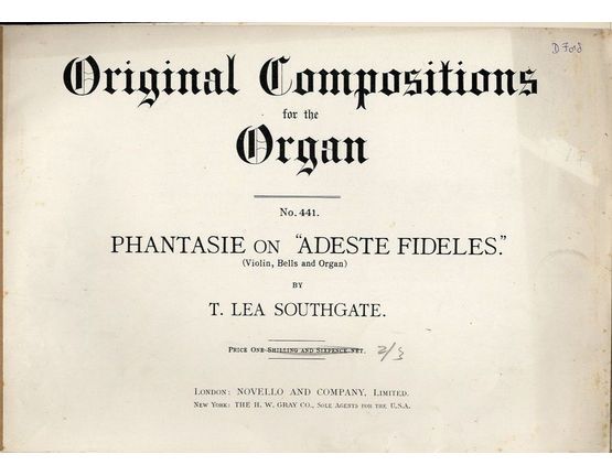 4837 | Phantasie on Adeste Fideles (Violin, Bells and organ) - Original Compositions for Organ Series No. 441