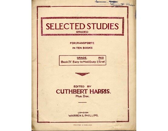 4841 | Selected Studies graded for pianoforte - Book IV - Grade Easy to Moderately Easy