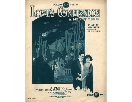 4843 | Love's Confession - A Melody Theme for Piano with violin, cello, or organ ad. lib.