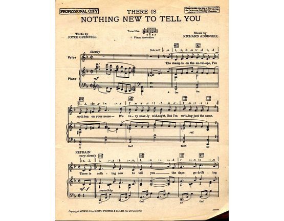 4843 | There is Nothing New to Tell You - Song Performed by Joyce Grenfell