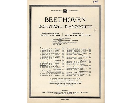 4846 | Beethoven Sonata No. 11 in B flat Major - Op. 22 - Beethoven Sonatas for Pianoforte