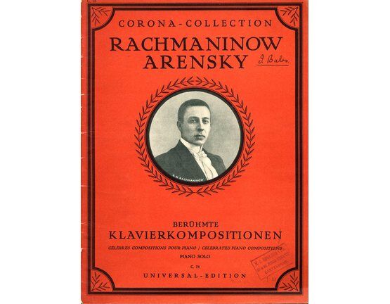 4848 | Rachmaninow / Arensky - Beruhmte Klavierkompositionen (Celebrated Piano Compositions) - Corona Collection No. 75 for Piano - Featuring Rachmaninow
