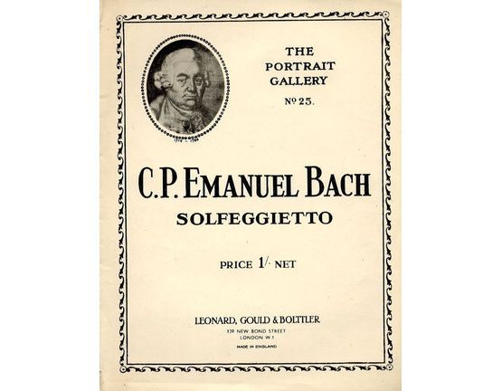 4850 | Bach - Solfeggietto - The Portrait Gallery Series No. 25 - For Piano Solo